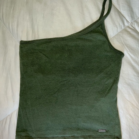 Hollister Tops - Hollister one shoulder green tank top